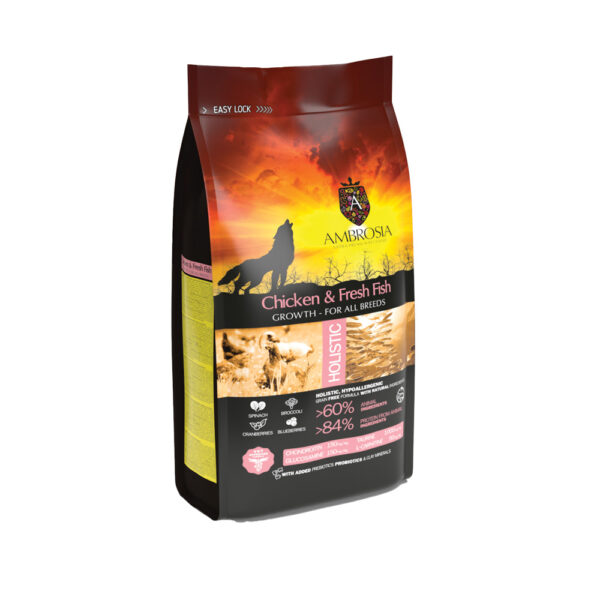 Ambrosia Grain-Free Dog Growth Chicken & Fresh Fish