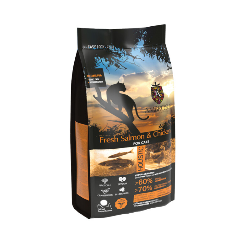 Ambrosia Grain Free Cat Adult Sterilised Fresh Salmon & Chicken 1.5kg