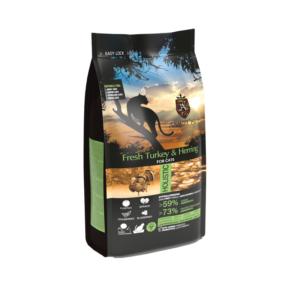Ambrosia Grain Free Cat Adult Sterilised Fresh Turkey & Herring 1.5kg