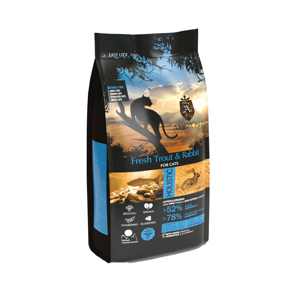 Ambrosia Grain Free Cat Adult Sterilised Fresh Trout & Rabbit 1.5kg