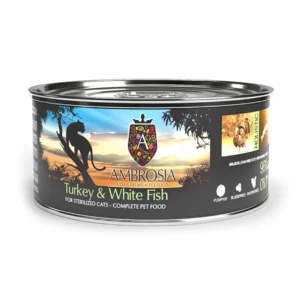 Ambrosia Grain Free Sterilised Light Cat Γαλοπούλα Και Λευκά Ψάρια 150gr
