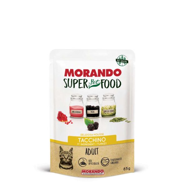 Morando super food για ενήλικες γάτες με mousse γαλοπούλα 85gr