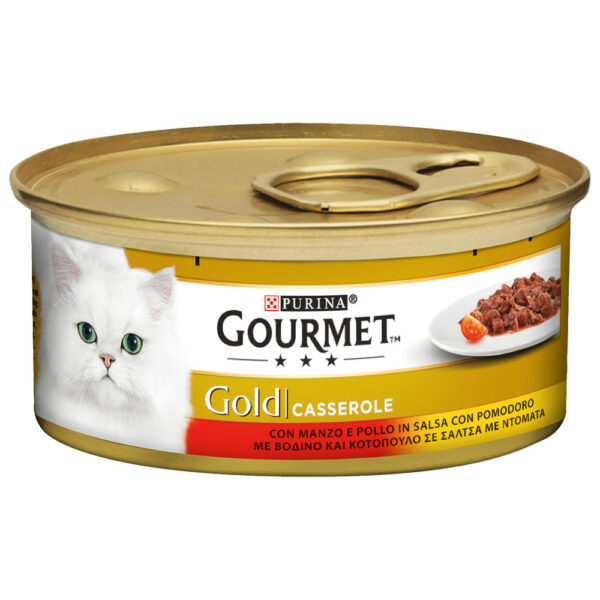 Purina Gourmet Gold Κομματάκια σε Σάλτσα Βοδινό & Κοτόπουλο 85g Purina Gourmet Gold Κομματάκια σε Σάλτσα Βοδινό & Κοτόπουλο 85g