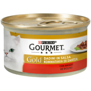 Purina Gourmet Gold Κομματάκια σε Σάλτσα Βοδινό 85g