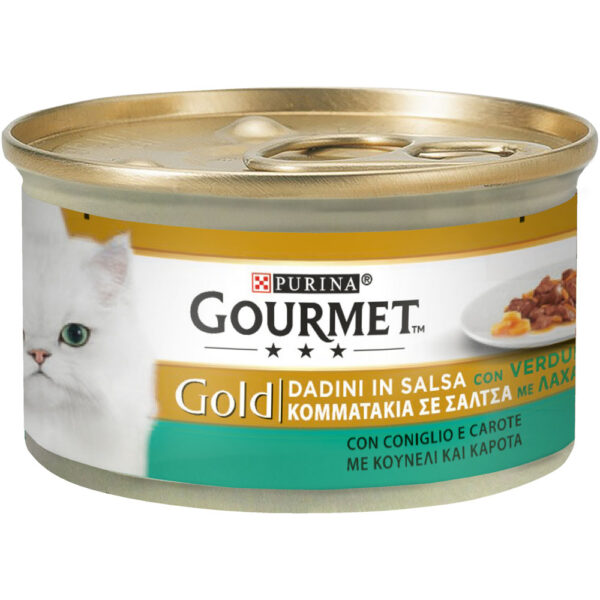 Purina Gourmet Gold Κομματάκια σε Σάλτσα Κουνέλι & Καρότα 85g