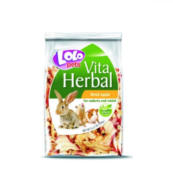 Lolo Pets Vita Ηerbal-Dried Apple Λιχουδιά Τρωκτικών 100gr